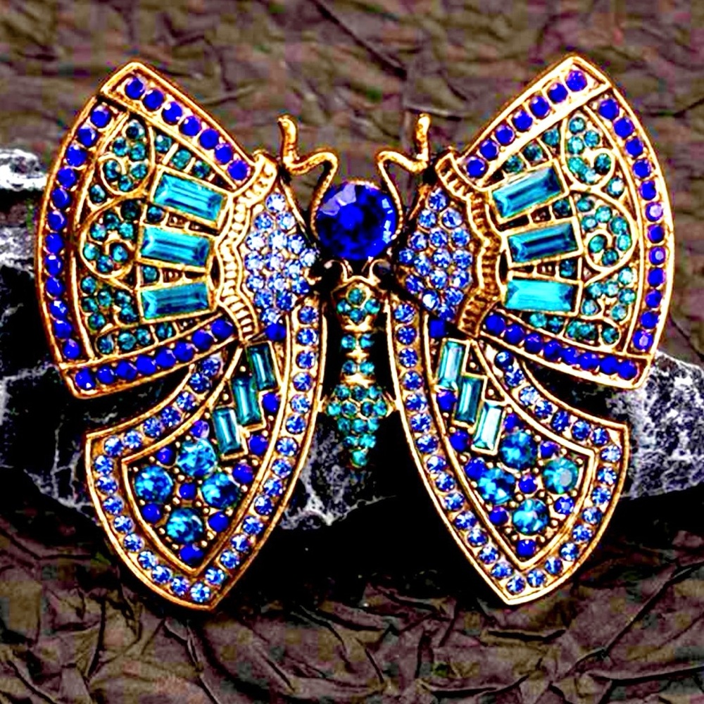 Crystal Encrusted Butterfly Brooch